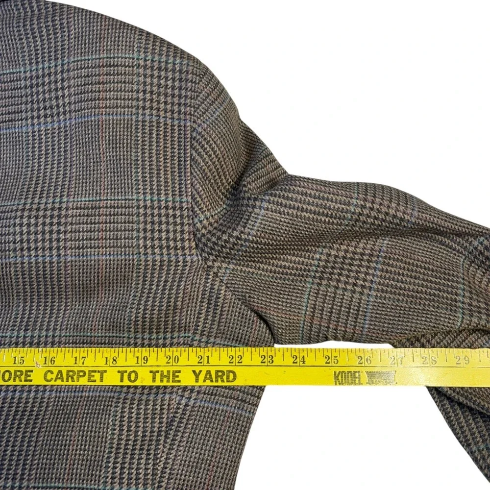 Polo University Club Ralph Lauren Glen Plaid Wool Blazer Grey Blue 2-Button Mens